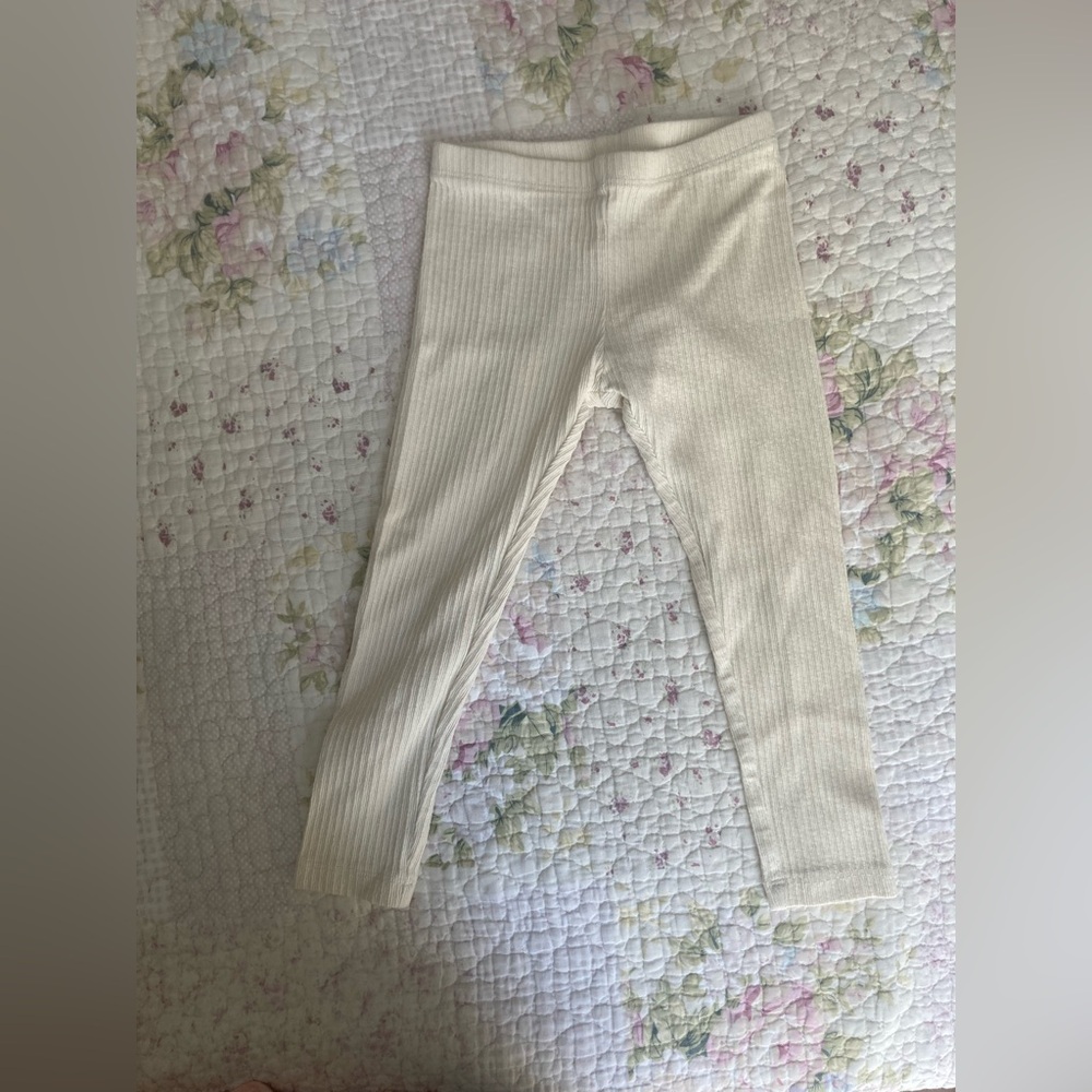 Tea collection Cozy Cream Ribbed Kids Leggings
